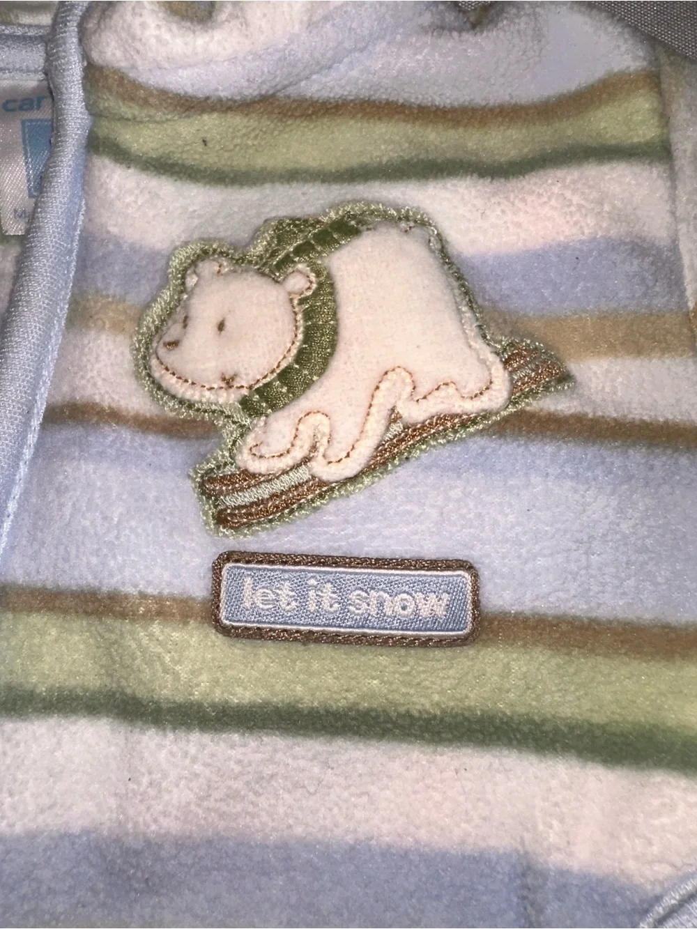 Carter's Striped Hooded Baby Jacket in Blue, Green & Cream